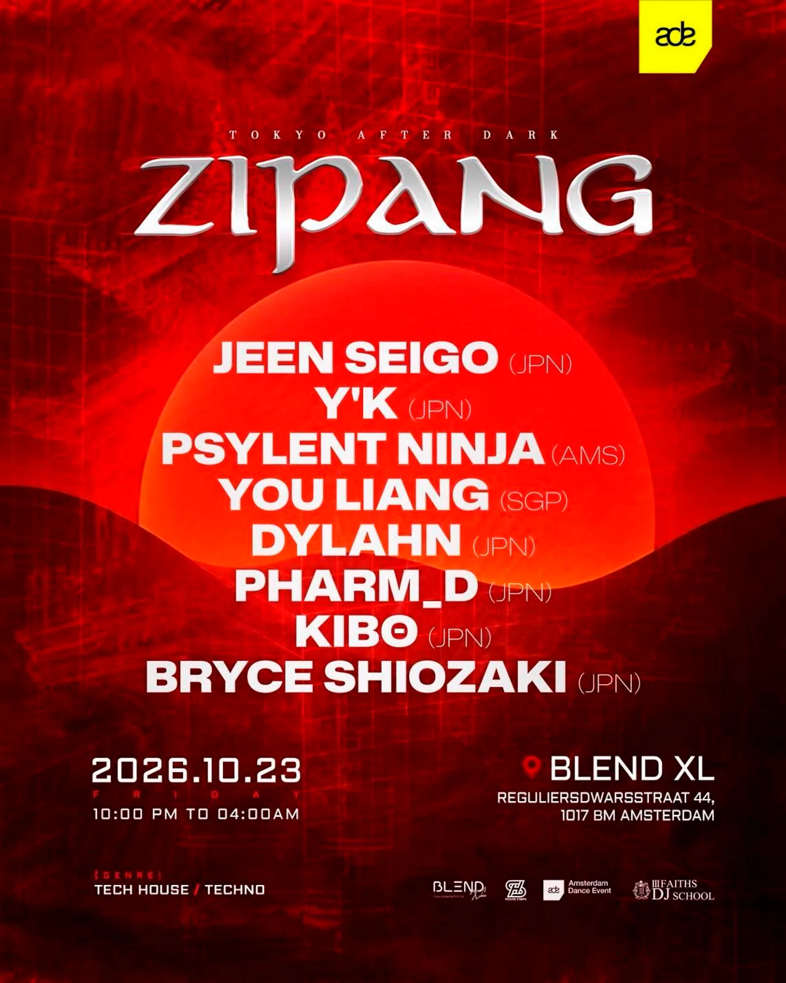 Flyer van Tokyo After Dark: ZIPANG in Blend XL.
