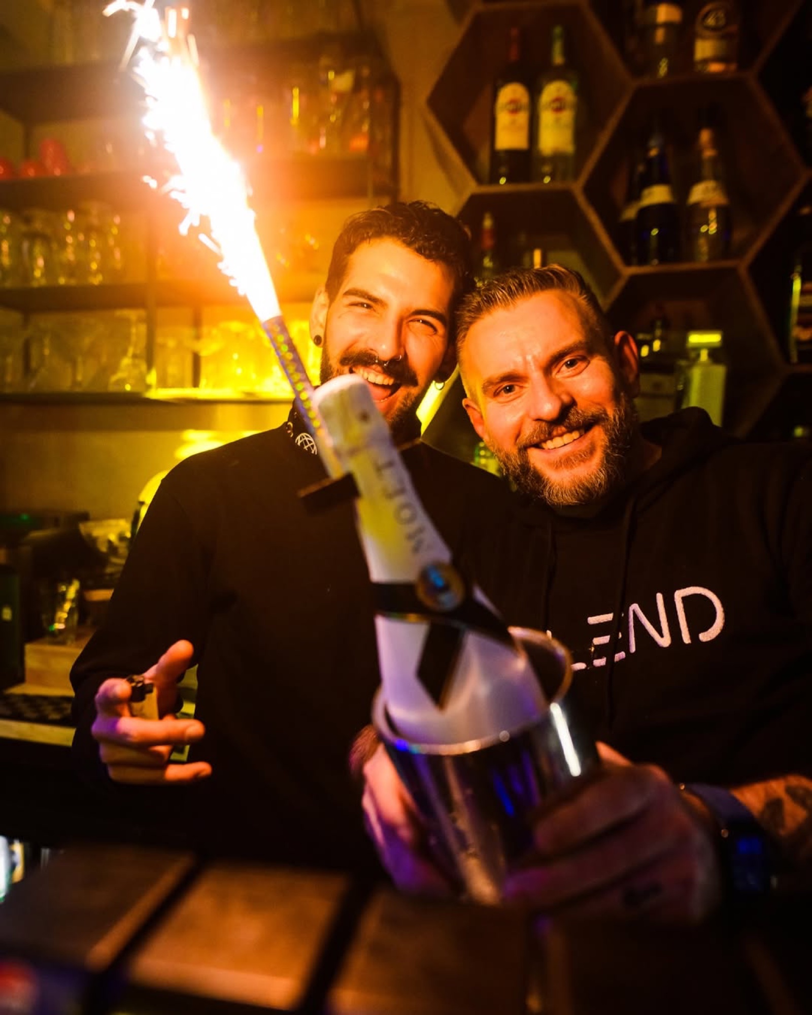 Drag host performing for guests at Bar Blend Amsterdam